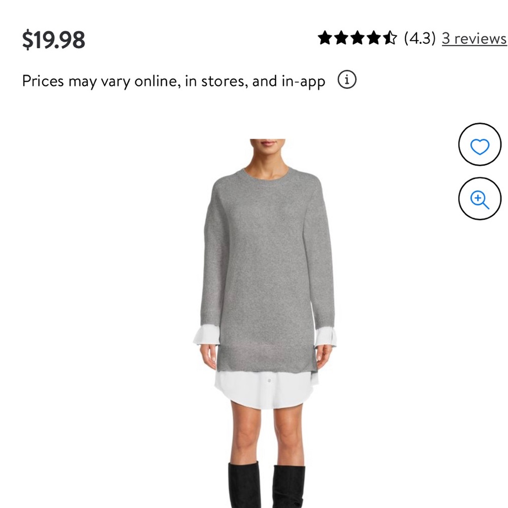 Time and Tru Women’s Shirt Tail Sweater Dress. XL